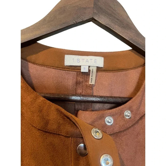 Nordstrom 1 State Faux Suede Brown Dress Womens Sz Small‎ - Picture 4 of 4